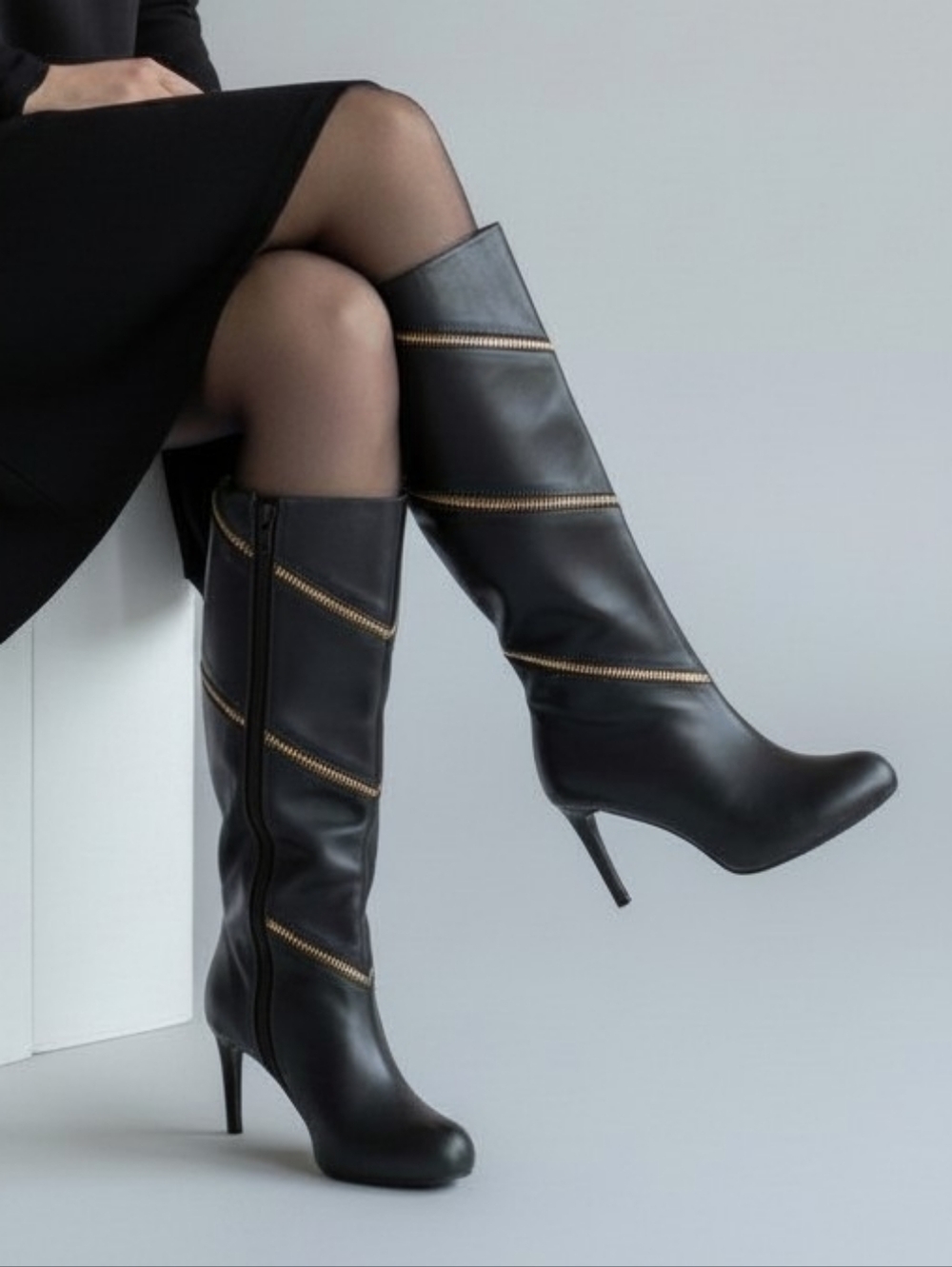 Thalia Sodi Zipper Stiletto Heel Boots